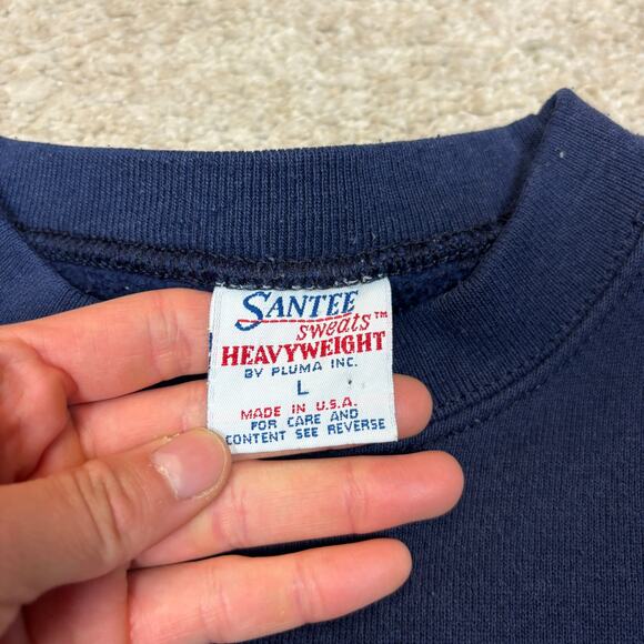 Vintage 90s Georgetown Hoyas Crest Cropped Sweatshirt Large Made in USA - Picture 4 of 11